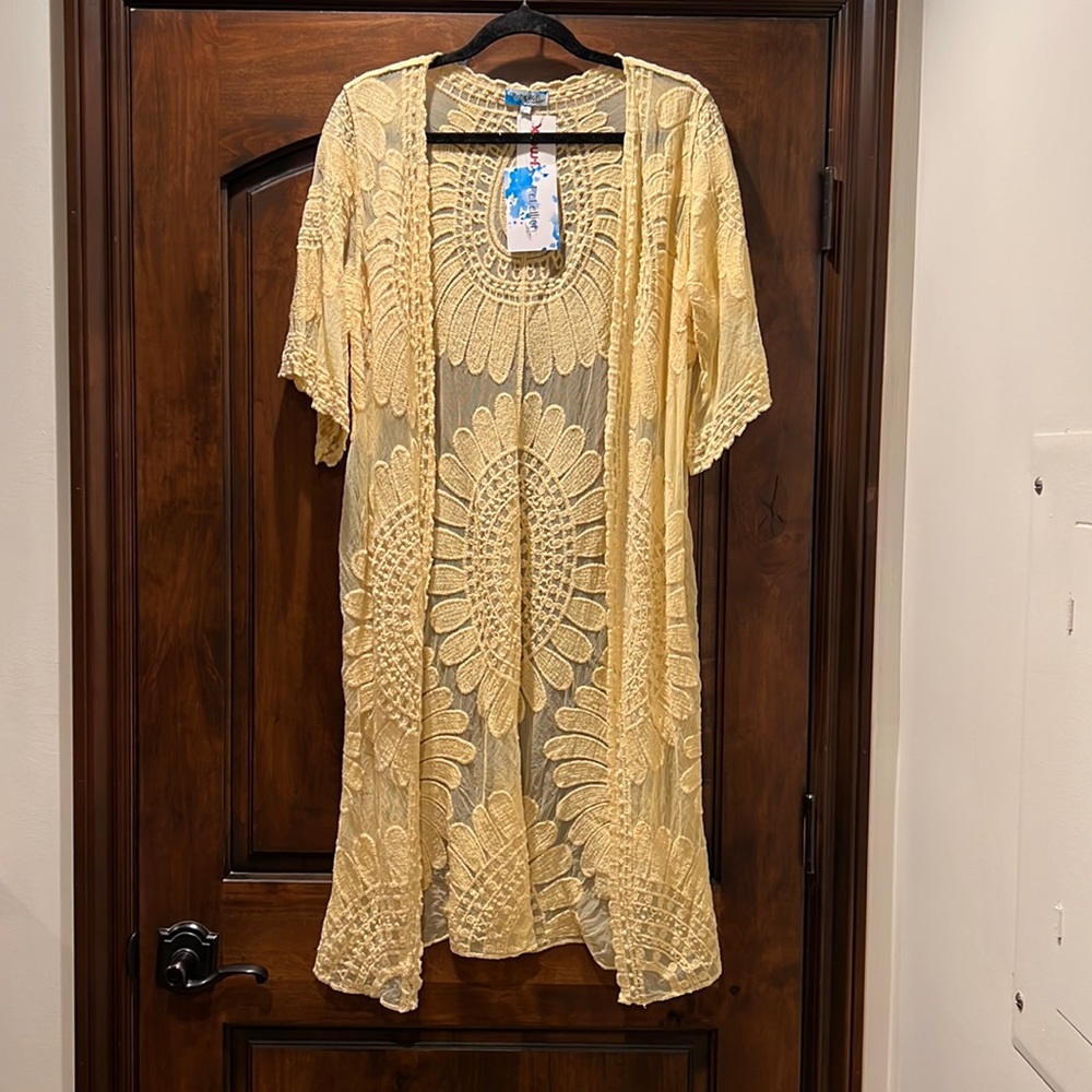 Rebellion Sheer Lace Kimono, Small